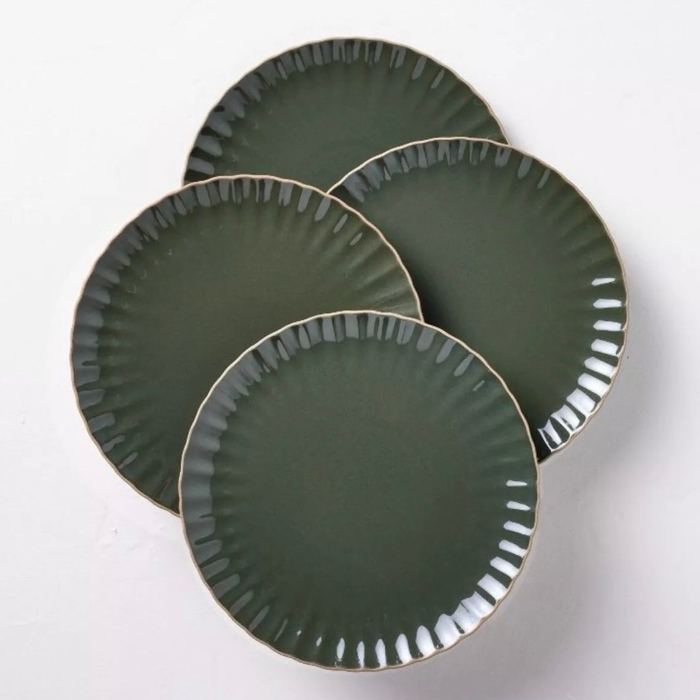 Hearth & Hand Magnolia 4pk 8.5" Scallop Stoneware Salad Plate Christmas 2024